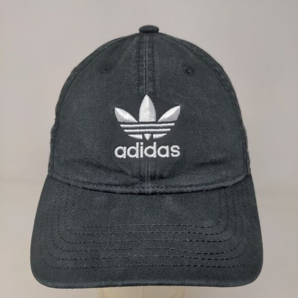 Adidas Men's Slideback Hat Black OSFA Embroidered Trefoil Logo 100% Cotton - Picture 3 of 11